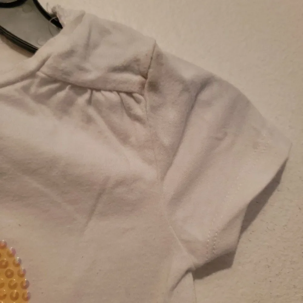 The Children's Place Girls White Sequin Unicorn Cap Sleeve T-Shirt Size 4T